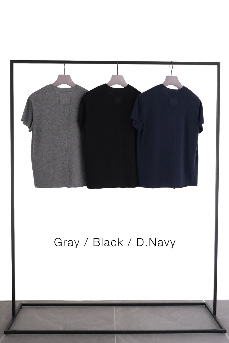 Cashmere  Knit T-shirt (CZ325-LPO03) / Black