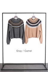 Cashmere Nordic Knit Pullover (CZ325-LPO47) / Camel