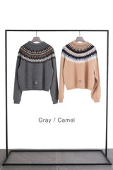 Cashmere Nordic Knit Pullover (CZ325-LPO47) / Gray