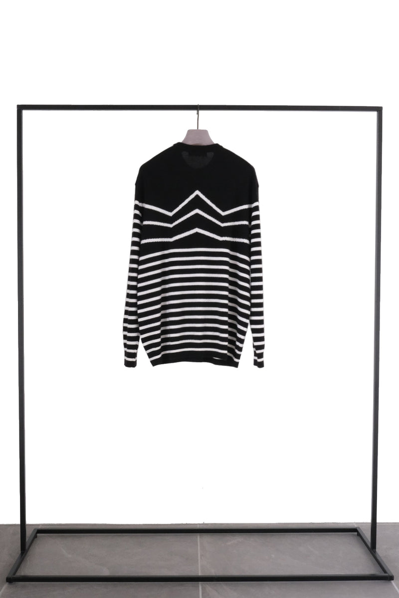 Cashmere "W"border Knit Pullover (CZ325-LPO48)