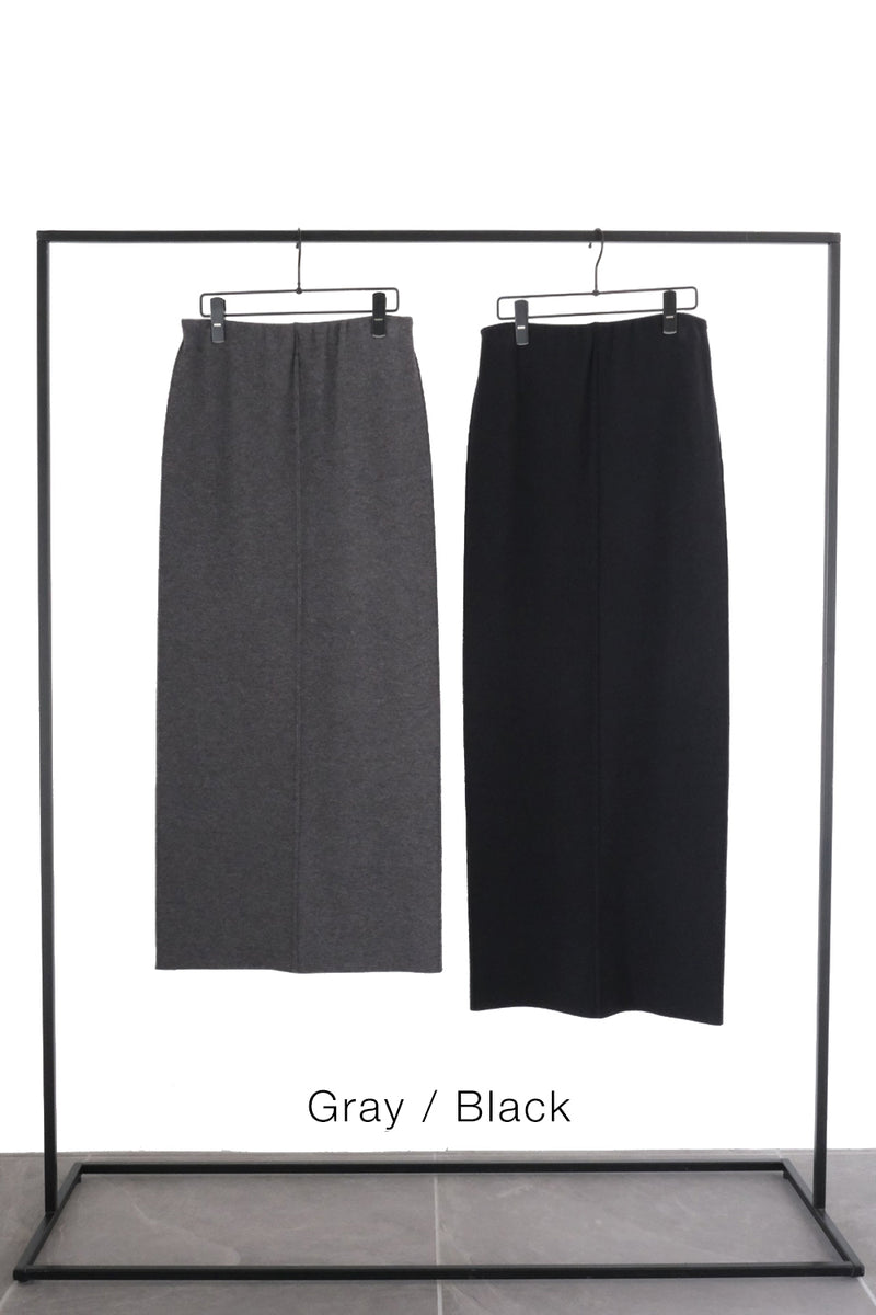 Finest Cashmere  Knit Pencil Skirt (CZ325-LSK04) / Black