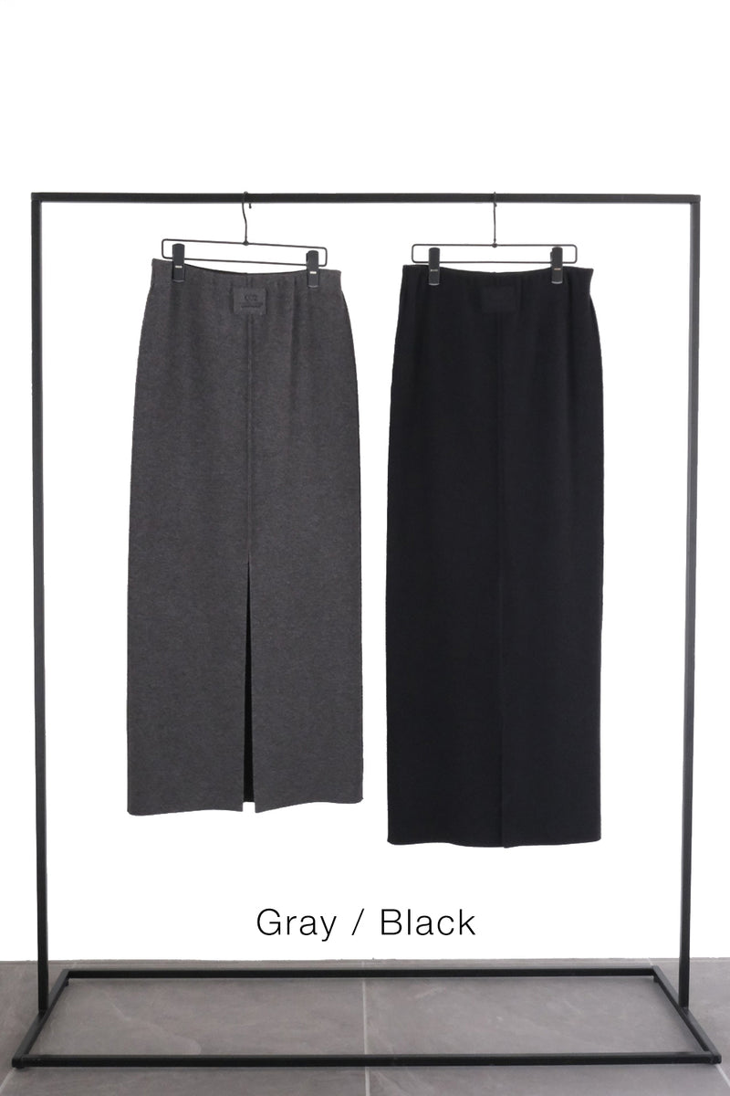 Finest Cashmere  Knit Pencil Skirt (CZ325-LSK04) / Gray