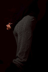 HEART CABLE PANTS (CZ325-LPT03) / GREY