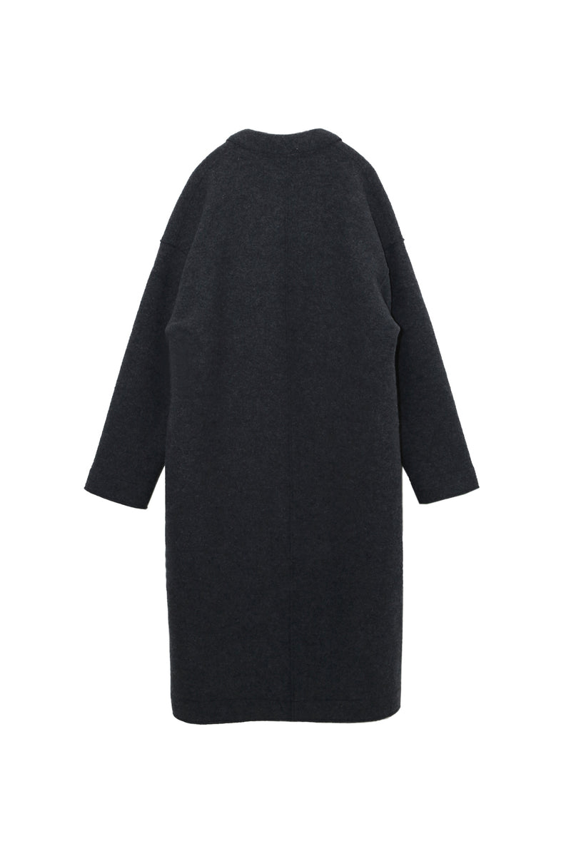 Compressed wool coat (WK22W-LCO01) / CHARCOAL