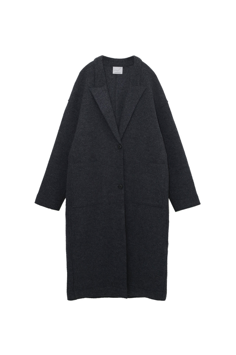 Compressed wool coat (WK22W-LCO01) / CHARCOAL