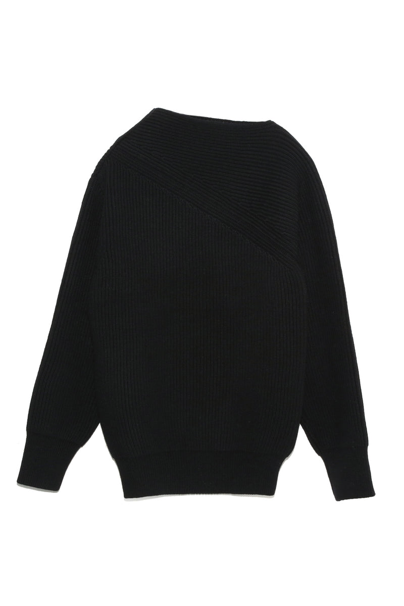 French Merinowool designed pullovers (WK22W-LPO03) / BLACK