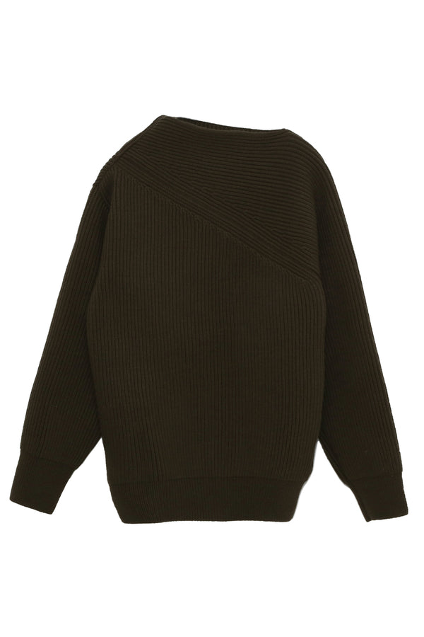 French Merinowool designed pullovers (WK22W-LPO03) / OLIVE