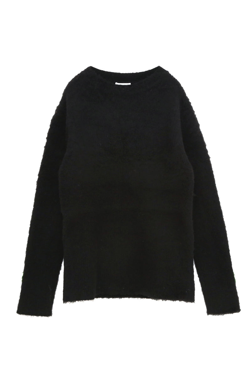 Brushed alpacas pullover (WK22W-LPO04) / BLACK