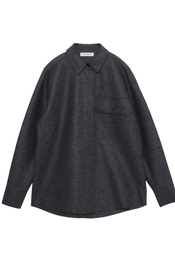 Compressed wool shirt (WK22W-LSH01) / CHARCOAL