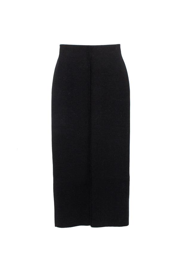 Stretch Wool tight skirt (WK22W-LSK01) / BLACK