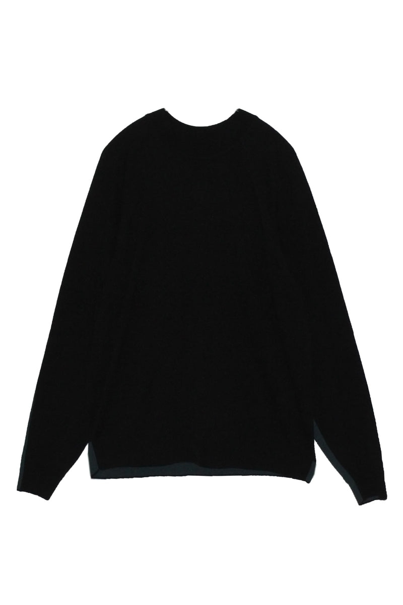 Stretch wool high gauge pullover (WK22W-MPO01) / Black