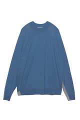 Stretch wool high gauge pullover (WK22W-MPO01) / Light Blue