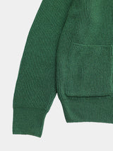 WASHI Middle-gauge AZE Cardigan (PU126-MCD02) / Green