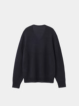 WASHI Middle-gauge TENJIKU V-neck L/S Pullover (PU126-MPO04) / Black