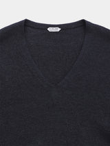WASHI Middle-gauge TENJIKU V-neck L/S Pullover (PU126-MPO04) / Black