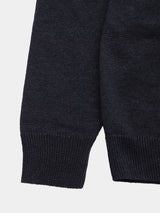 WASHI Middle-gauge TENJIKU V-neck L/S Pullover (PU126-MPO04) / Black