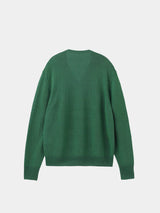 WASHI Middle-gauge TENJIKU V-neck L/S Pullover (PU126-MPO04) / Green