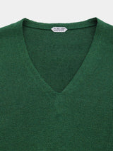 WASHI Middle-gauge TENJIKU V-neck L/S Pullover (PU126-MPO04) / Green