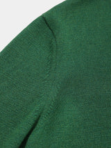 WASHI Middle-gauge TENJIKU V-neck L/S Pullover (PU126-MPO04) / Green