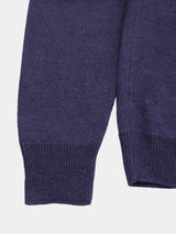 WASHI Middle-gauge TENJIKU V-neck L/S Pullover (PU126-MPO04) / Blue Purple