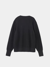 WOOL-POLY Middle-gauge AZE Deep-Vneck L/S Pullover(PU126-MPO05) / Charcoal