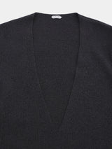WOOL-POLY Middle-gauge AZE Deep-Vneck L/S Pullover(PU126-MPO05) / Charcoal