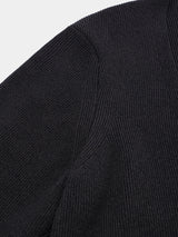 WOOL-POLY Middle-gauge AZE Deep-Vneck L/S Pullover(PU126-MPO05) / Charcoal