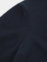WOOL-POLY Middle-gauge AZE Deep-Vneck L/S Pullover(PU126-MPO05) / Navy