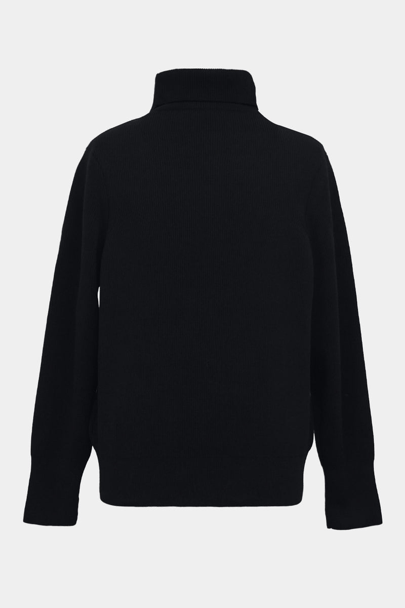 F/C/S big-coller knit L/S PO(PU301-MPO03) / BLACK
