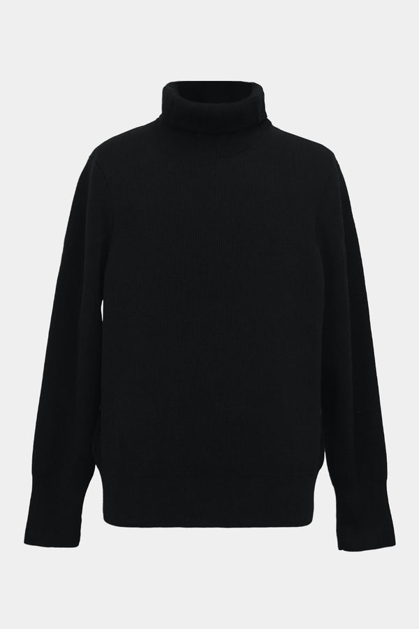 F/C/S big-coller knit L/S PO(PU301-MPO03) / BLACK