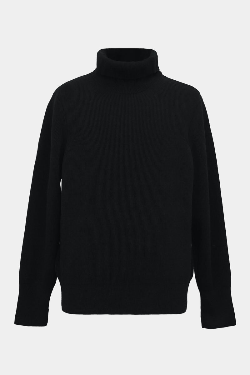 F/C/S big-coller knit L/S PO(PU301-MPO03) / BLACK