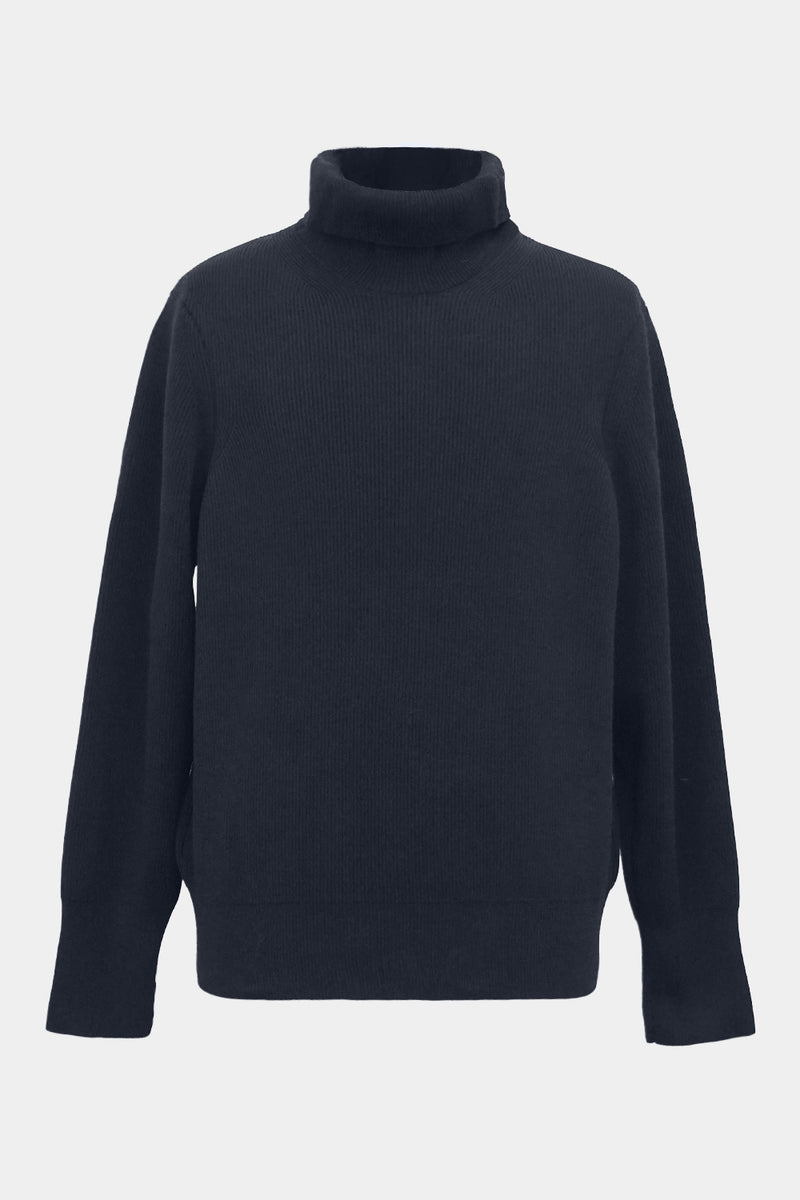 F/C/S big-coller knit L/S PO(PU301-MPO03) / DARK NAVY