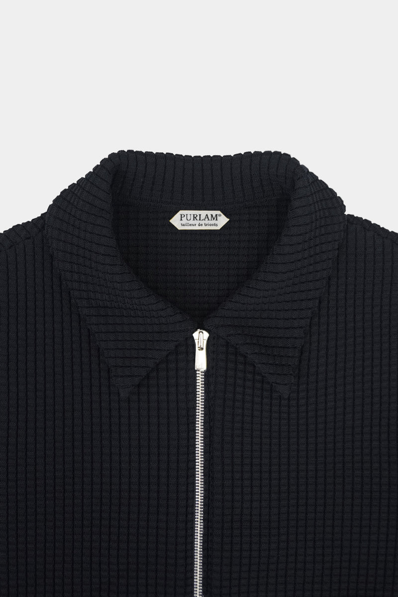 links knit zip jacket(PU325-MJK02) / BLACK