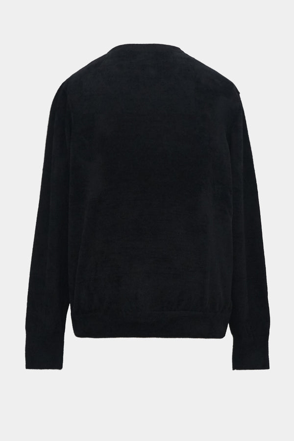 chenille yarn v-neck knit L/S PO(PU325-MPO06) / BLACK