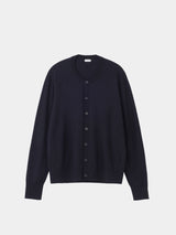 WOOL High-gauge TENJIKU Crewneck L/S Cardigan (PU126-MCD03) / Black