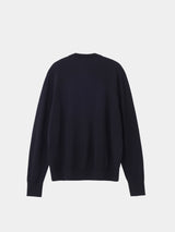 WOOL High-gauge TENJIKU Crewneck L/S Cardigan (PU126-MCD03) / Black