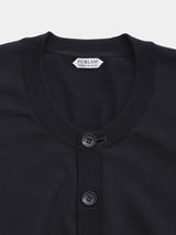 WOOL High-gauge TENJIKU Crewneck L/S Cardigan (PU126-MCD03) / Black