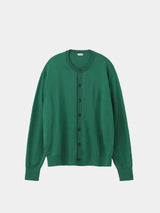 WOOL High-gauge TENJIKU Crewneck L/S Cardigan (PU126-MCD03) / Green
