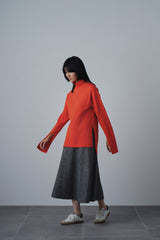 COMPRESSED WOOL SKIRT (WK323-LSK02-08)