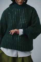 MOHAIR SHAGGY BIG MESH PULLOVER (WK323-LPO04)