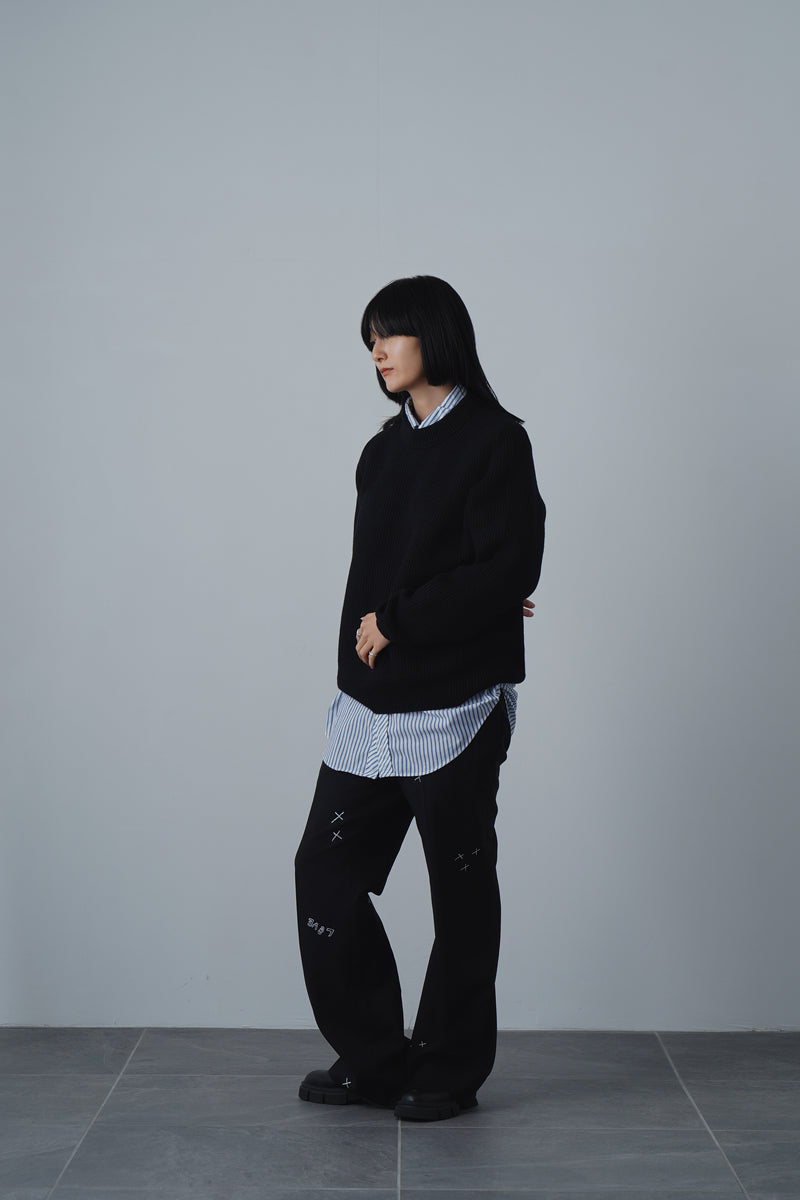 SIGNATURE RIBS KNIT PULLOVER (WK323-MPO02-09)