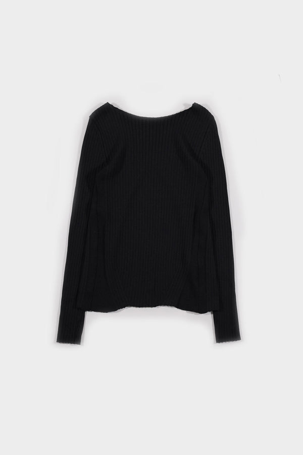 【WOMENS】 BACK SLIT DESIGN HIGH-GAUGE RIBS PULLOVER (WK124-LP004)