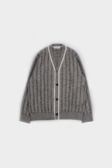 MIXED YARN STRIPE KNIT CARDIGAN (WK124-MCD01)