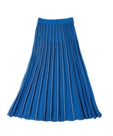 【Womens】 Knit pleated flared skirt