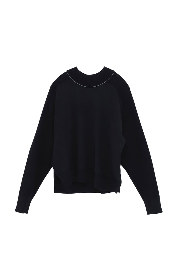 HIGH TWIST WOOL MIDDLE GAUGE MOCK NECK KNIT (WK21W-LPO02)