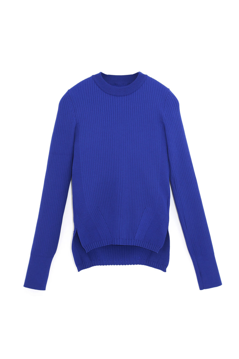 SUPER HIGH GAUGE RIB KNIT PULLOVER (WK21W-LPO03) / BLUE