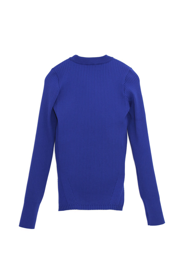 SUPER HIGH GAUGE RIB KNIT PULLOVER (WK21W-LPO03) / BLUE