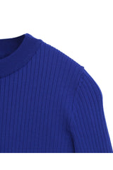 SUPER HIGH GAUGE RIB KNIT PULLOVER (WK21W-LPO03) / BLUE