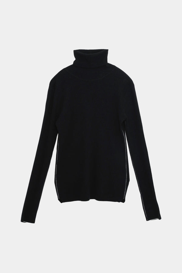 "BEYOND CASHMERE" WOOL RIB TURTLENECK KNIT (WK21W-LPO05)