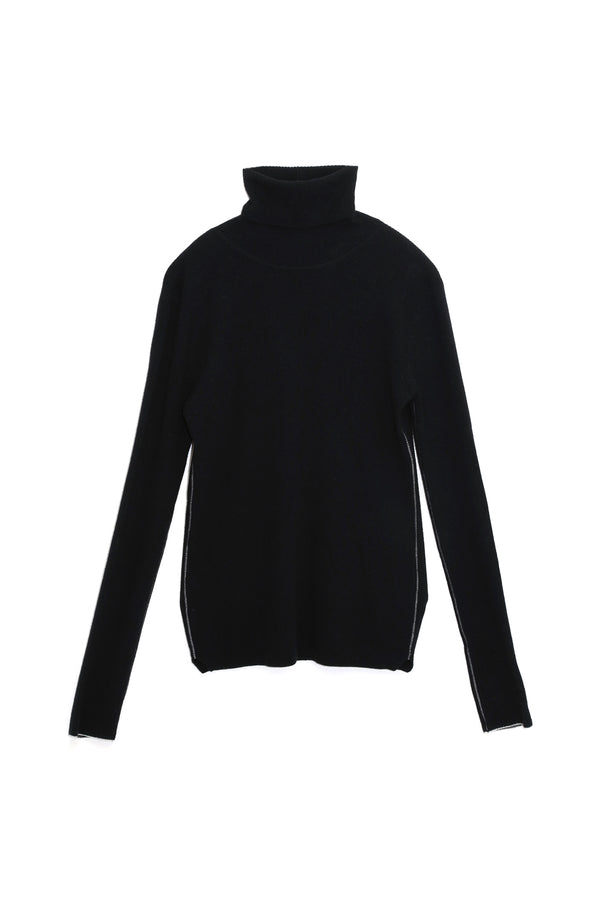 "BEYOND CASHMERE" WOOL RIB TURTLENECK KNIT (WK21W-LPO05)